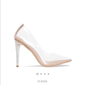 Nude clear stiletto heel